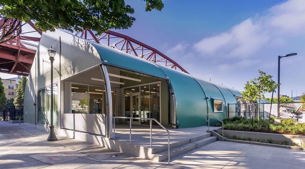 River District Navigation Center under the Broadway Bridge