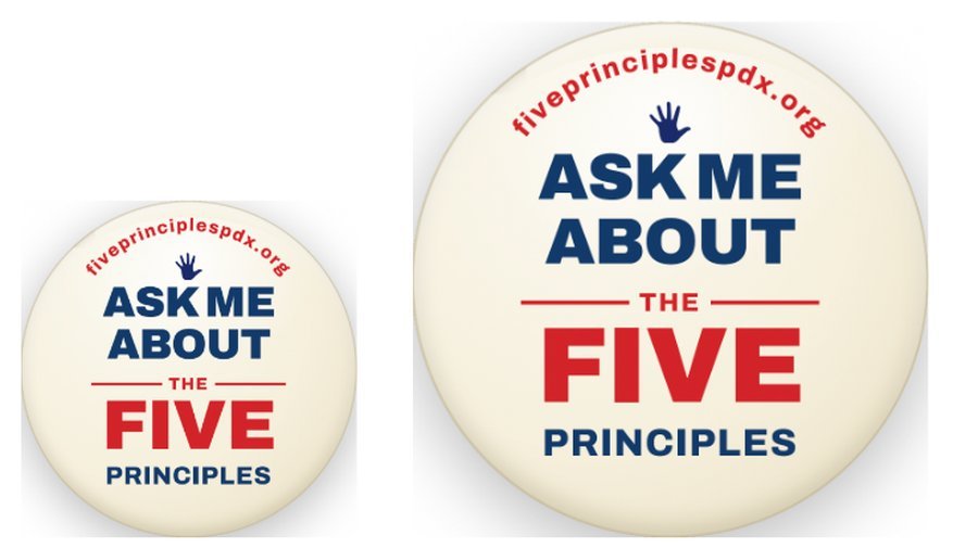 Ask me about the Five Principles campaign pins