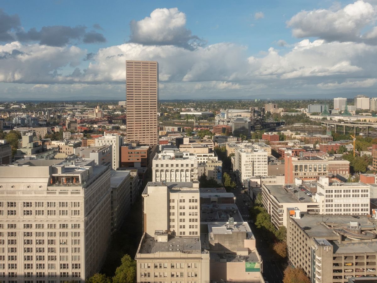 Downtown Portland from above