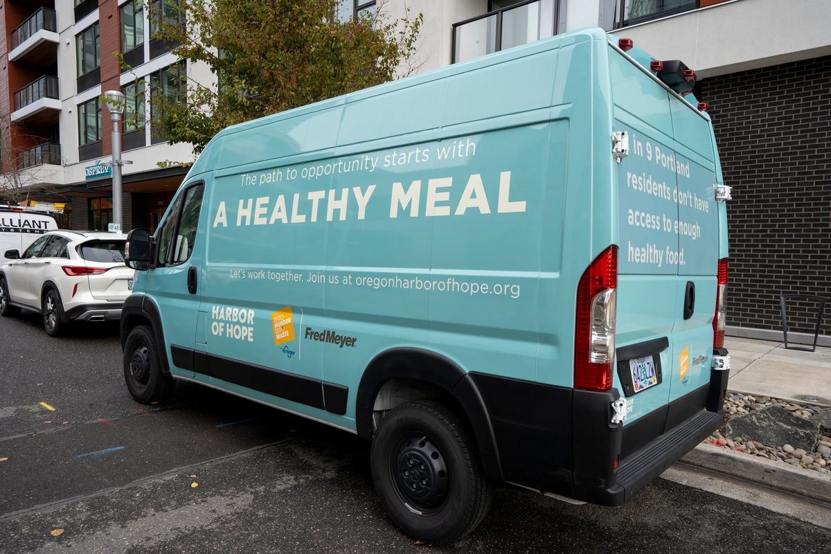 A Harbor of Hope van on a Portland street