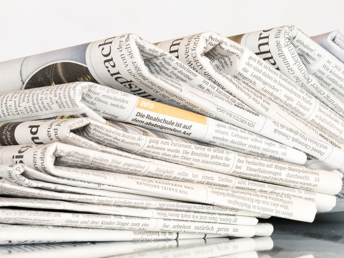 A stack of newspapers